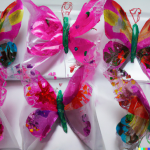 manualidad de mariposas hechas con bolsas de plástico